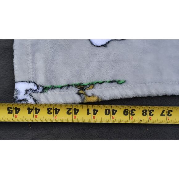 PEANUTS Snoopy Woodstock Plush Throw Blanket 60X70” Flowers Grey Super Soft - Picture 5 of 10